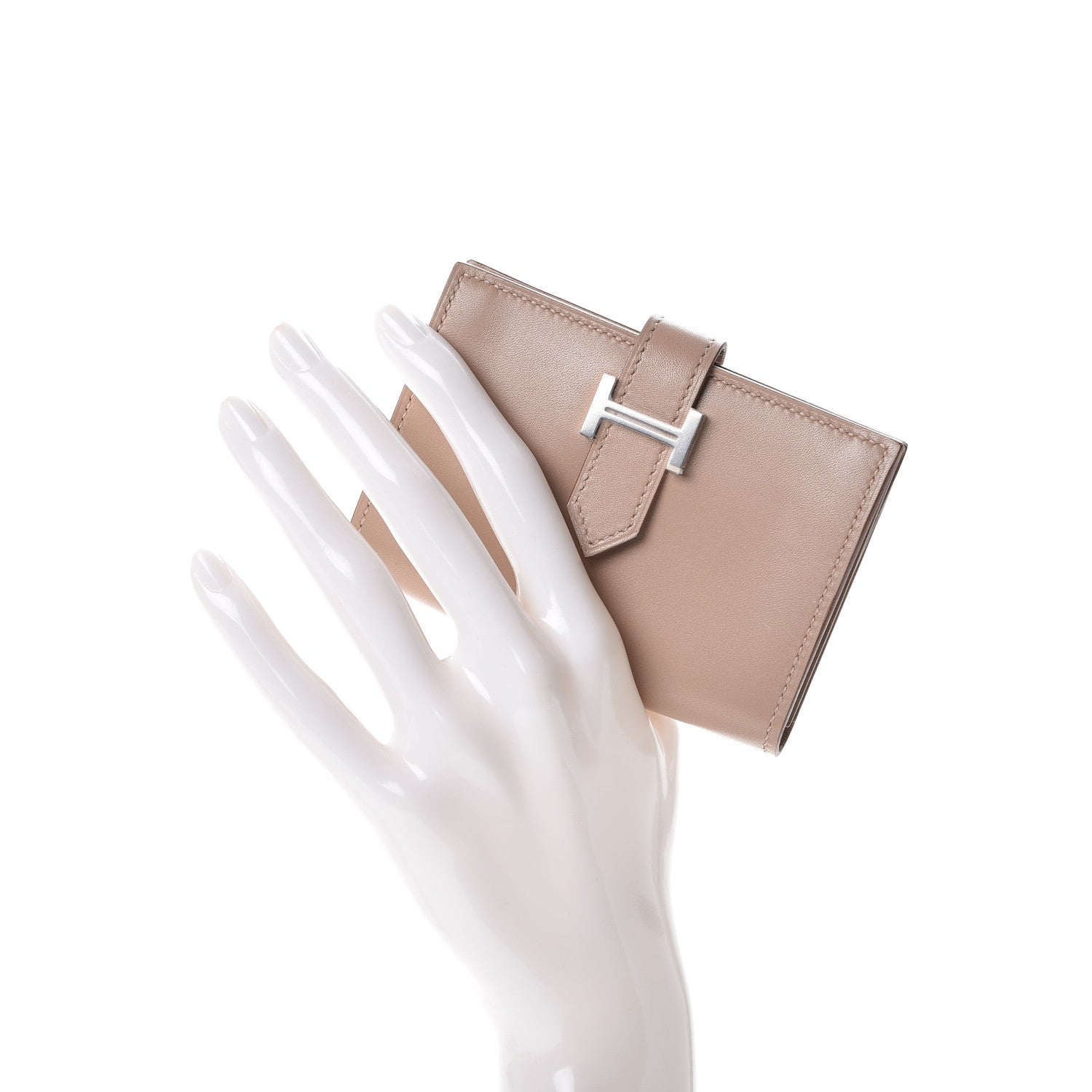 Hermes Tadelakt Bearn Card Holder Wallet Argile 2 of 8