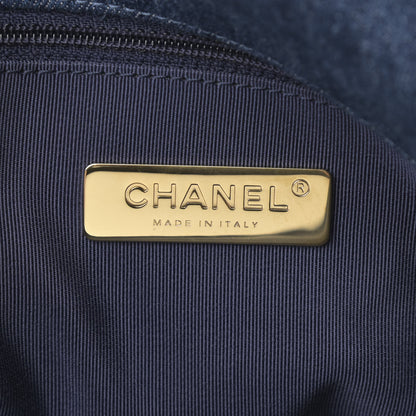 Chanel Denim Quilted Large Chanel 19 Flap Blue 6 of 11