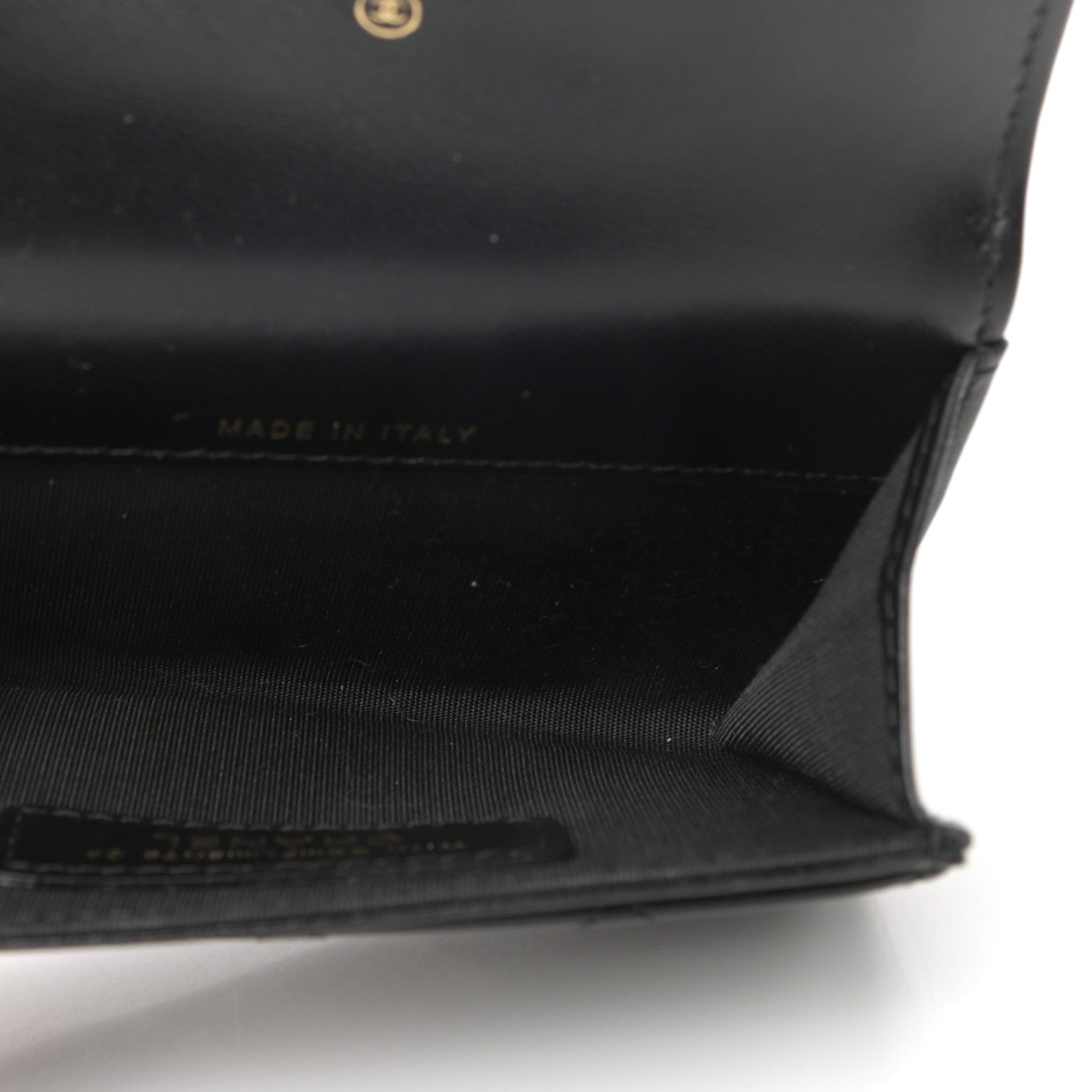 Chanel Lambskin Quilted CC Button Flap Card Holder Black 5 of 9