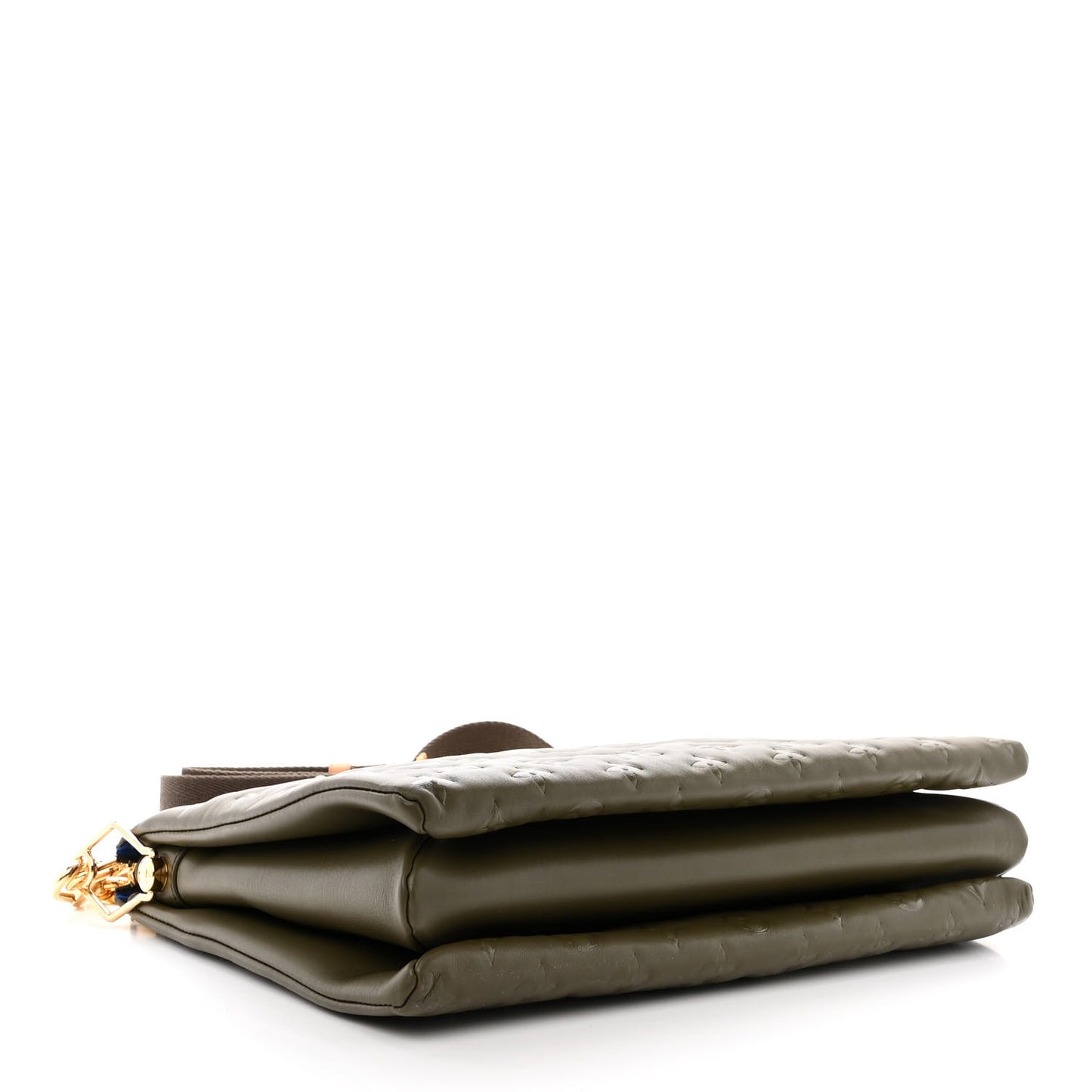 Lambskin Embossed Monogram Coussin MM Khaki