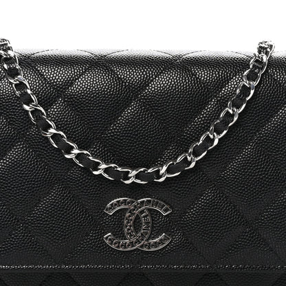 Chanel Caviar Quilted CC Logo Wallet on Chain WOC Black 9 of 11