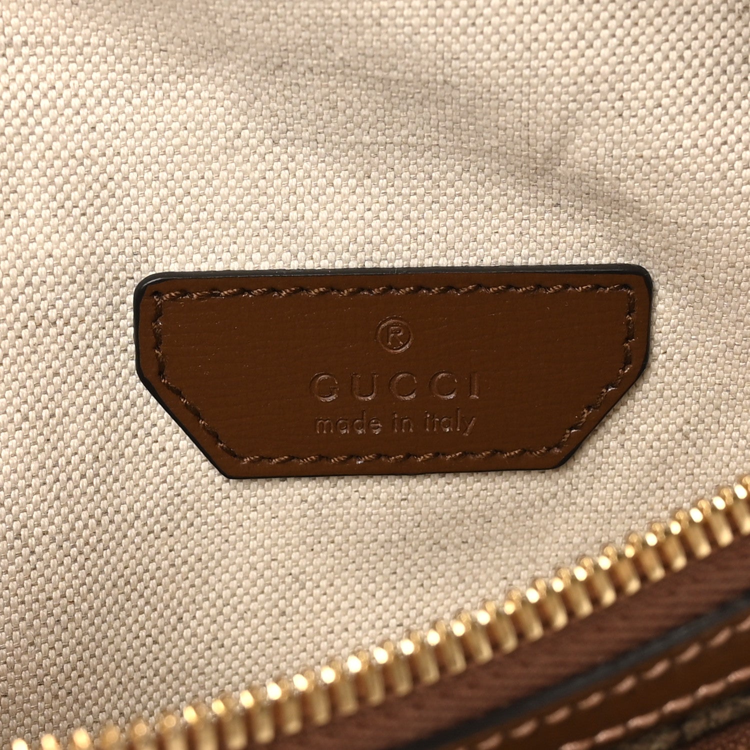 Gucci GG Supreme Monogram Textured Calfskin Retro Interlocking G Belt Bag Beige Ebony Brown Sugar 6 of 10