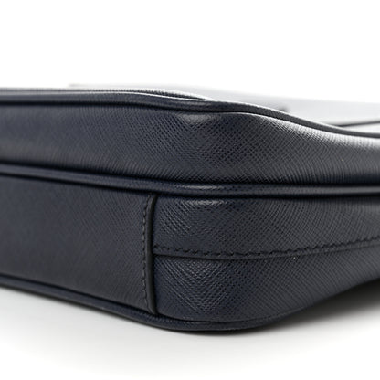 Prada Saffiano Messenger Satchel Bluette 9 of 12