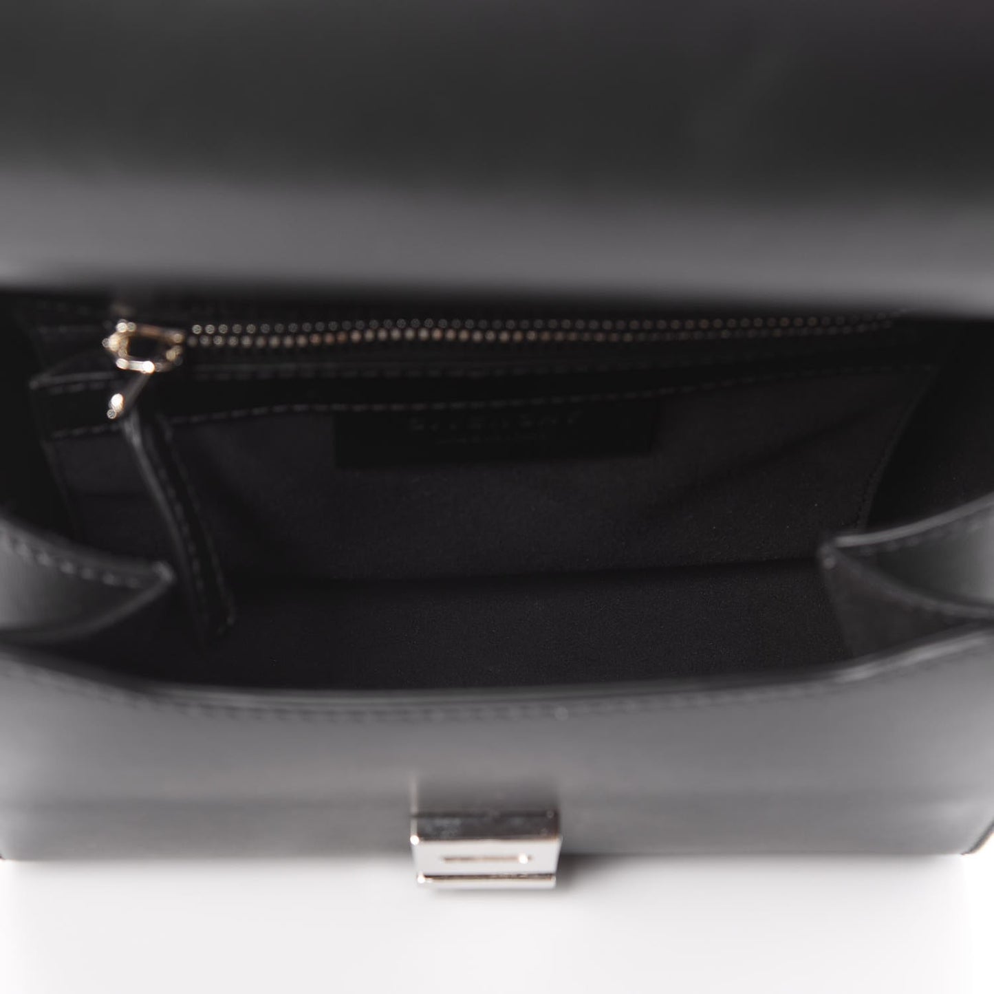 Calfskin Mini Pandora Box Logo Strap Crossbody Bag Black
