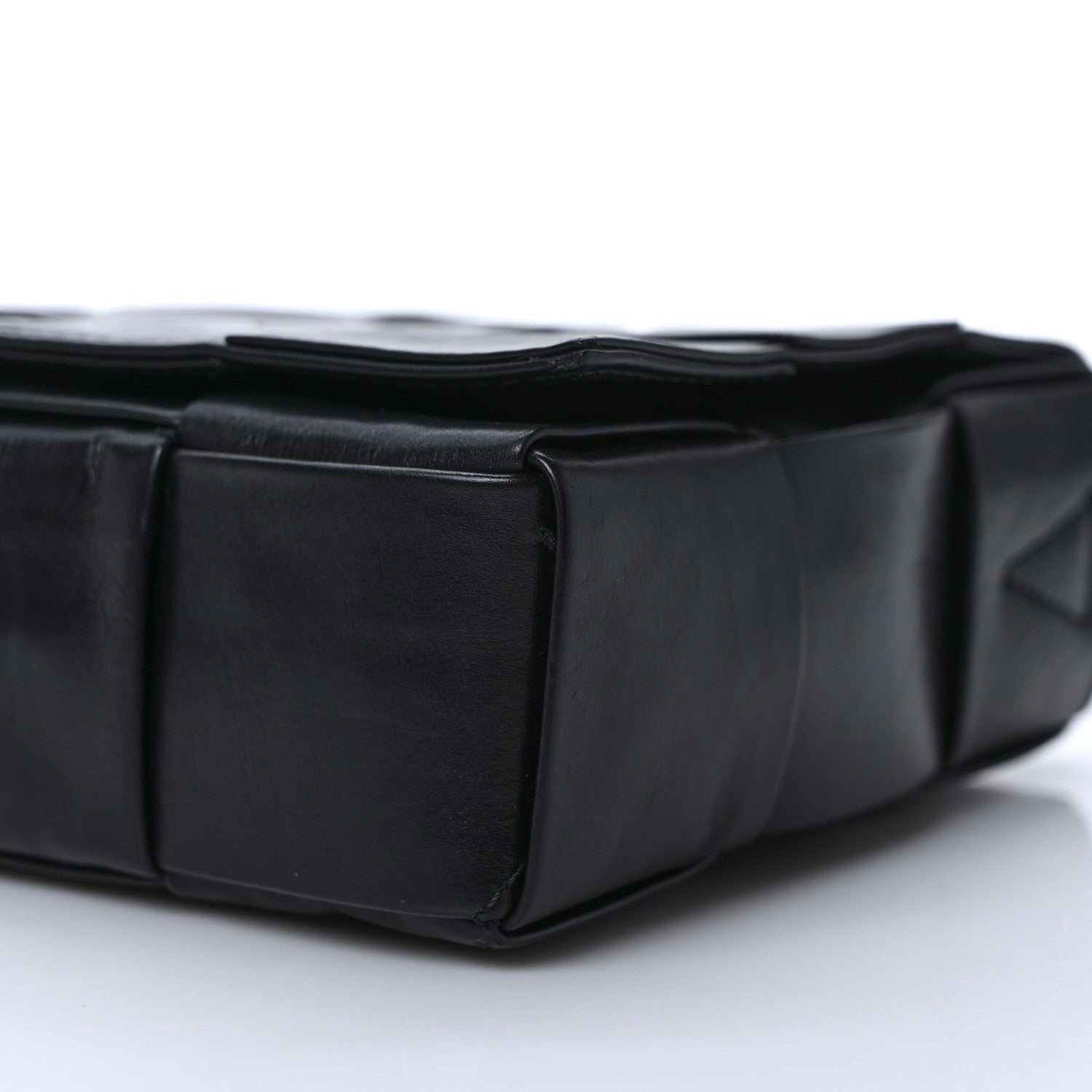 Bottega Veneta Paper Calfskin Maxi Intreccio Cassette Crossbody Bag Black 14 of 16