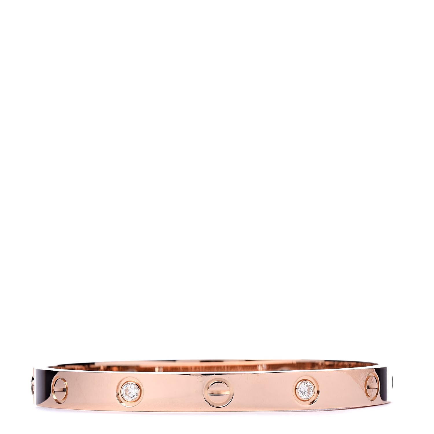 Cartier 18K Pink Gold 4 Diamond LOVE Bracelet 16 3 of 7