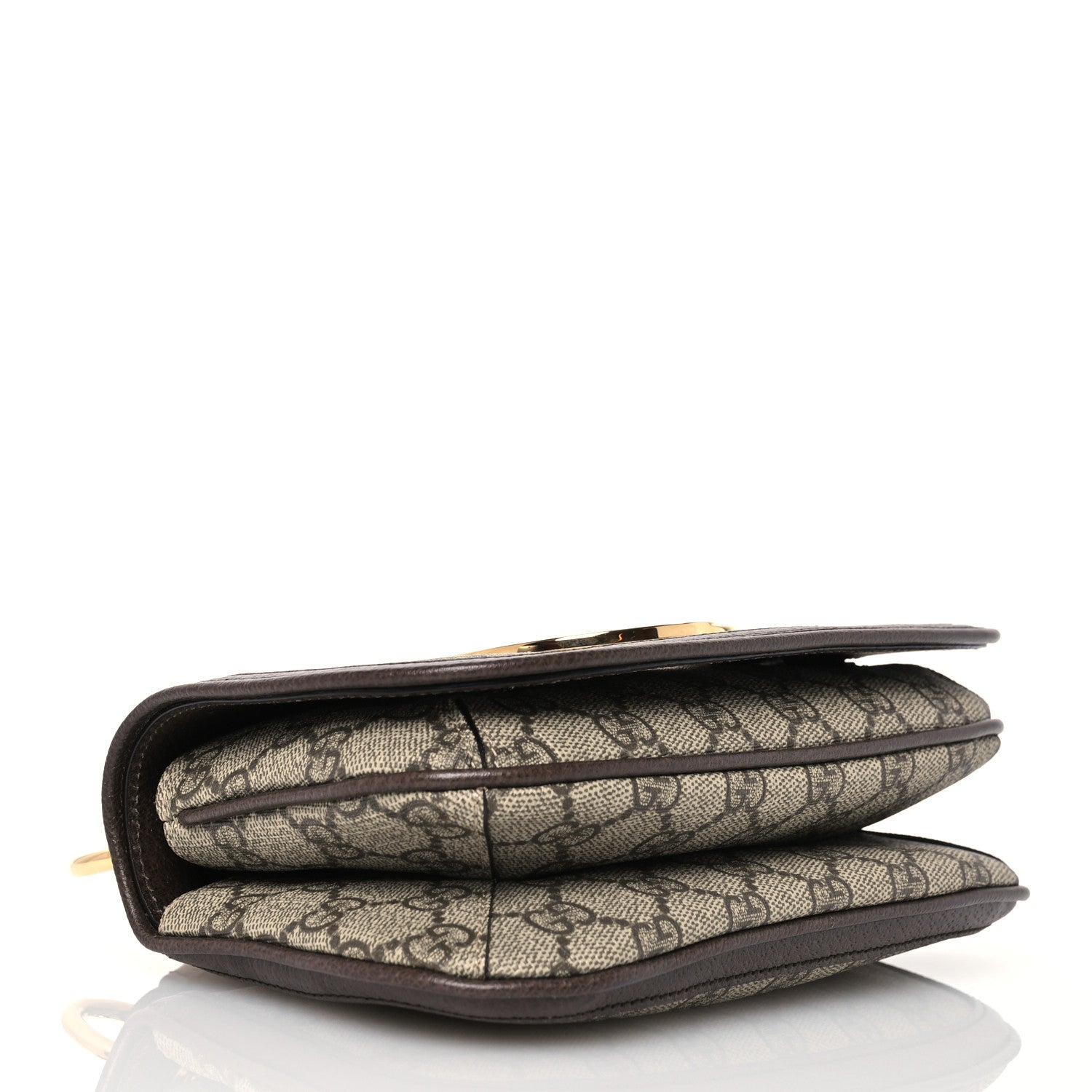 Gucci GG Supreme Monogram Textured Dollar Calfskin Mini Blondie Chain Shoulder Flap Bag Beige Ebony New Acero 4 of 11