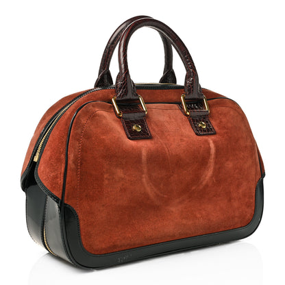 Louis Vuitton Suede Stamped Havane Bowler GM Brun 3 of 14