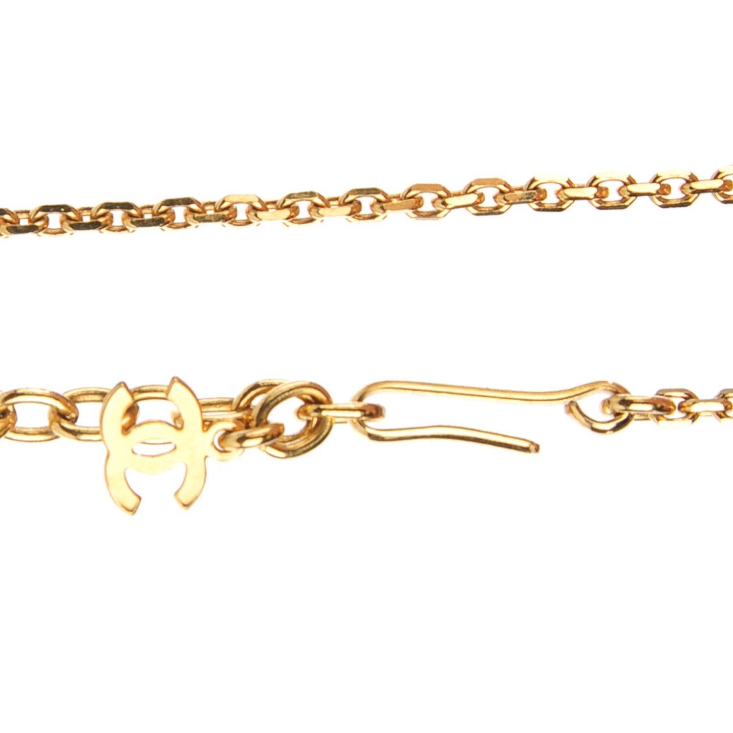 Chanel Resin CC Pendant Necklace White Gold 4 of 6
