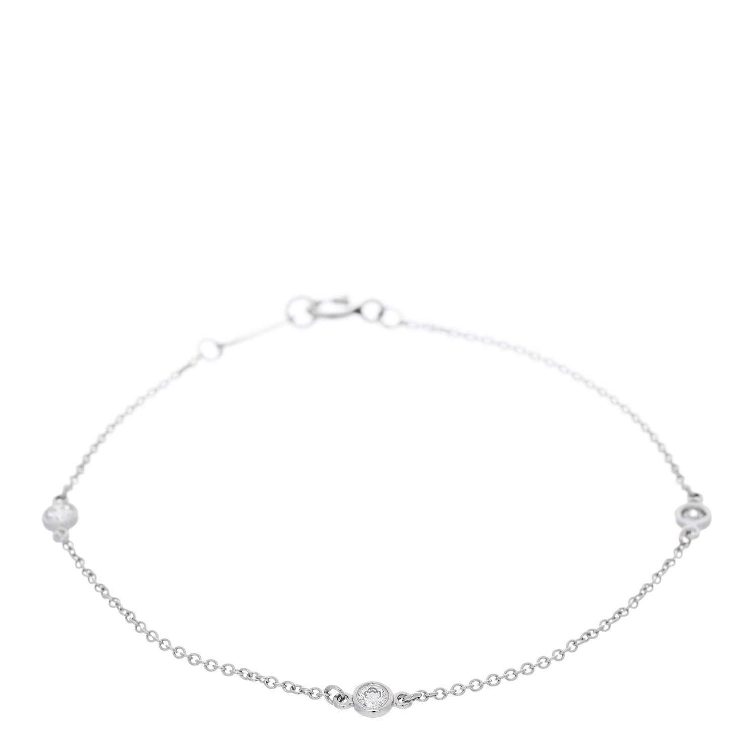Tiffany Platinum Diamond .15ctw Elsa Peretti Diamonds by the Yard Station Bracelet 1 of 5