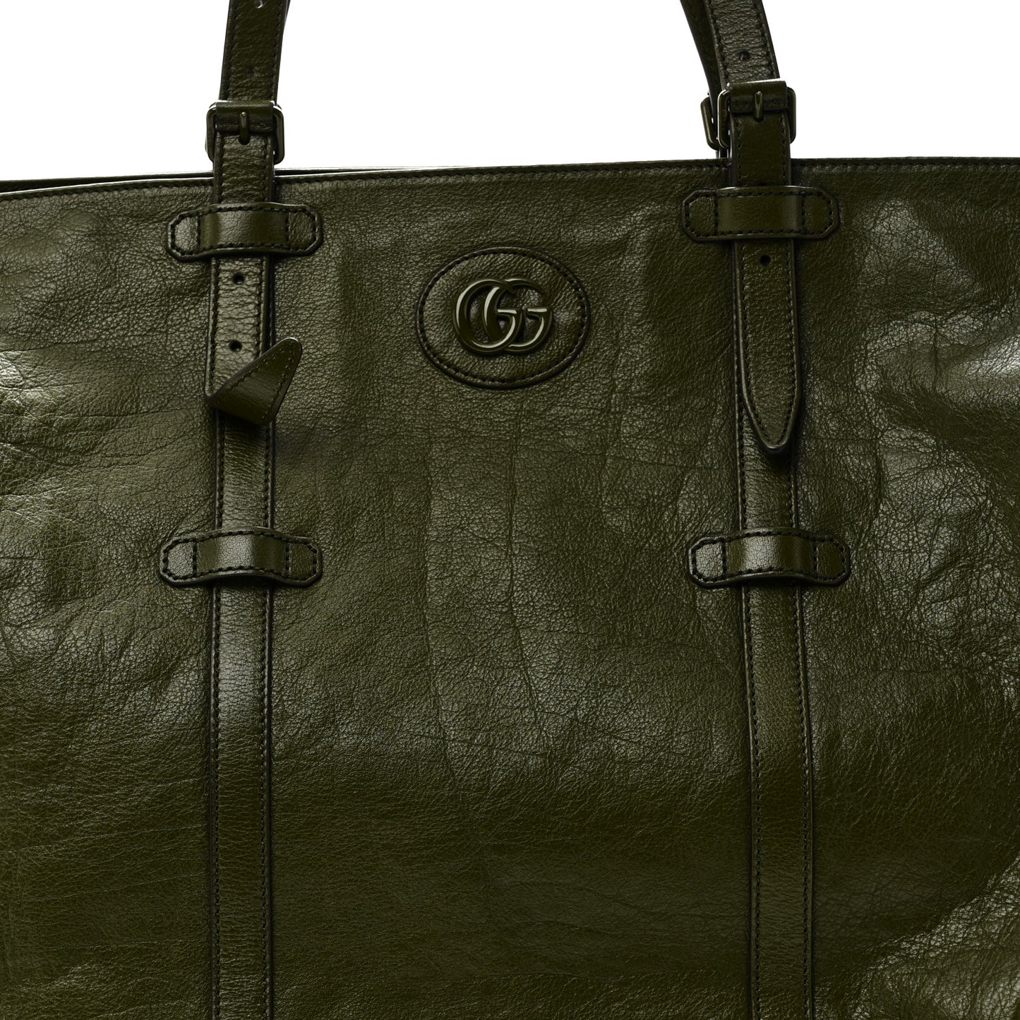 Piuma Lux Energy Monochrome Medium Double G Tote Bag Military Wood