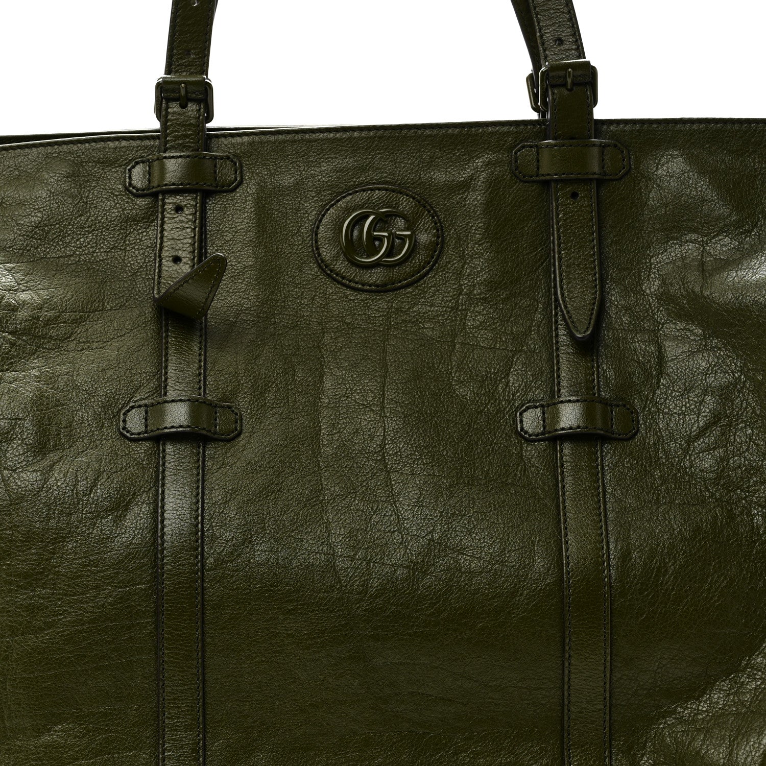 Gucci Piuma Lux Energy Monochrome Medium Double G Tote Bag Military Wood 8 of 10