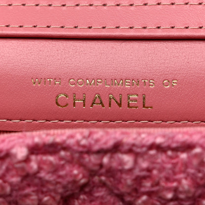 Chanel Tweed Quilted Flap Chain Waist Bag Pink 7 of 9