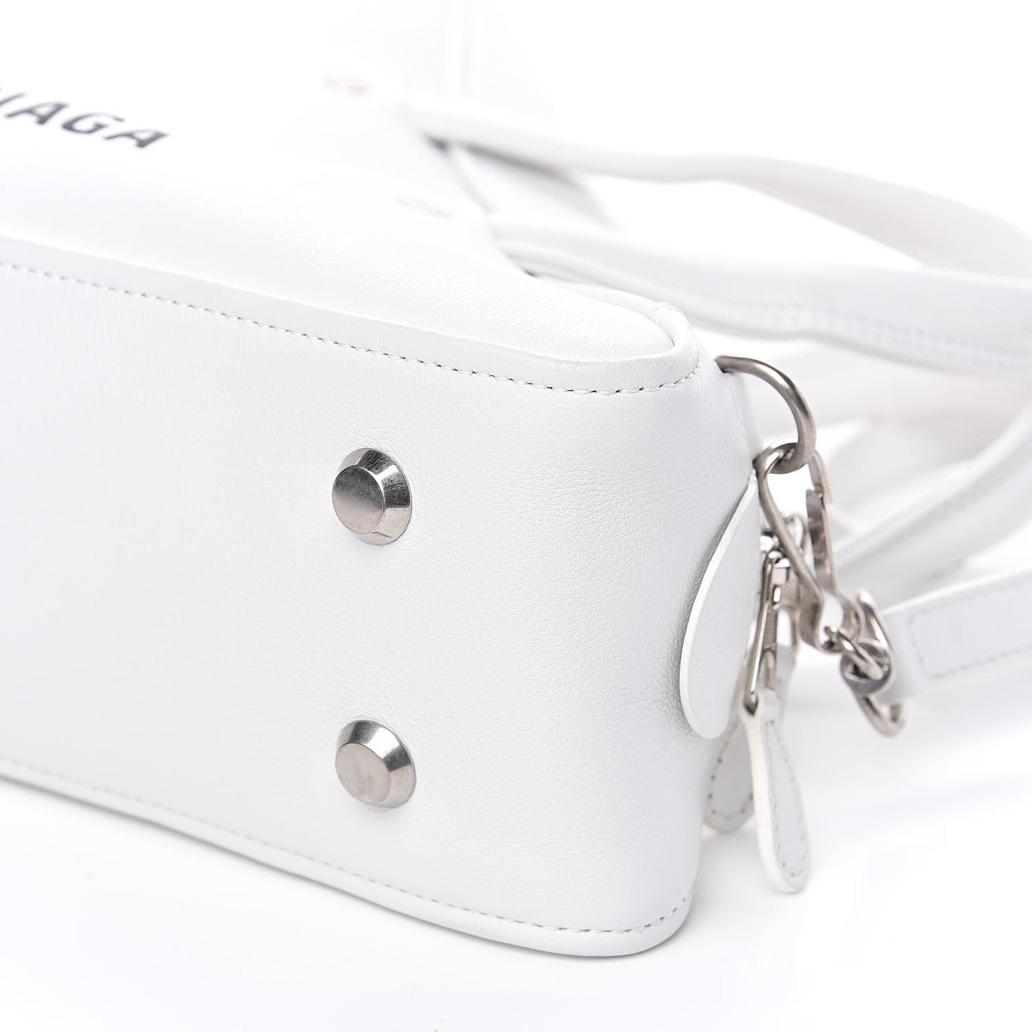 Calfskin S Triangle Duffle White