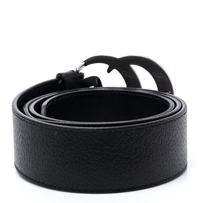 Gucci Textured Dollar Calfskin Nickel Double G 40mm Belt 85 34 Black 2 of 6