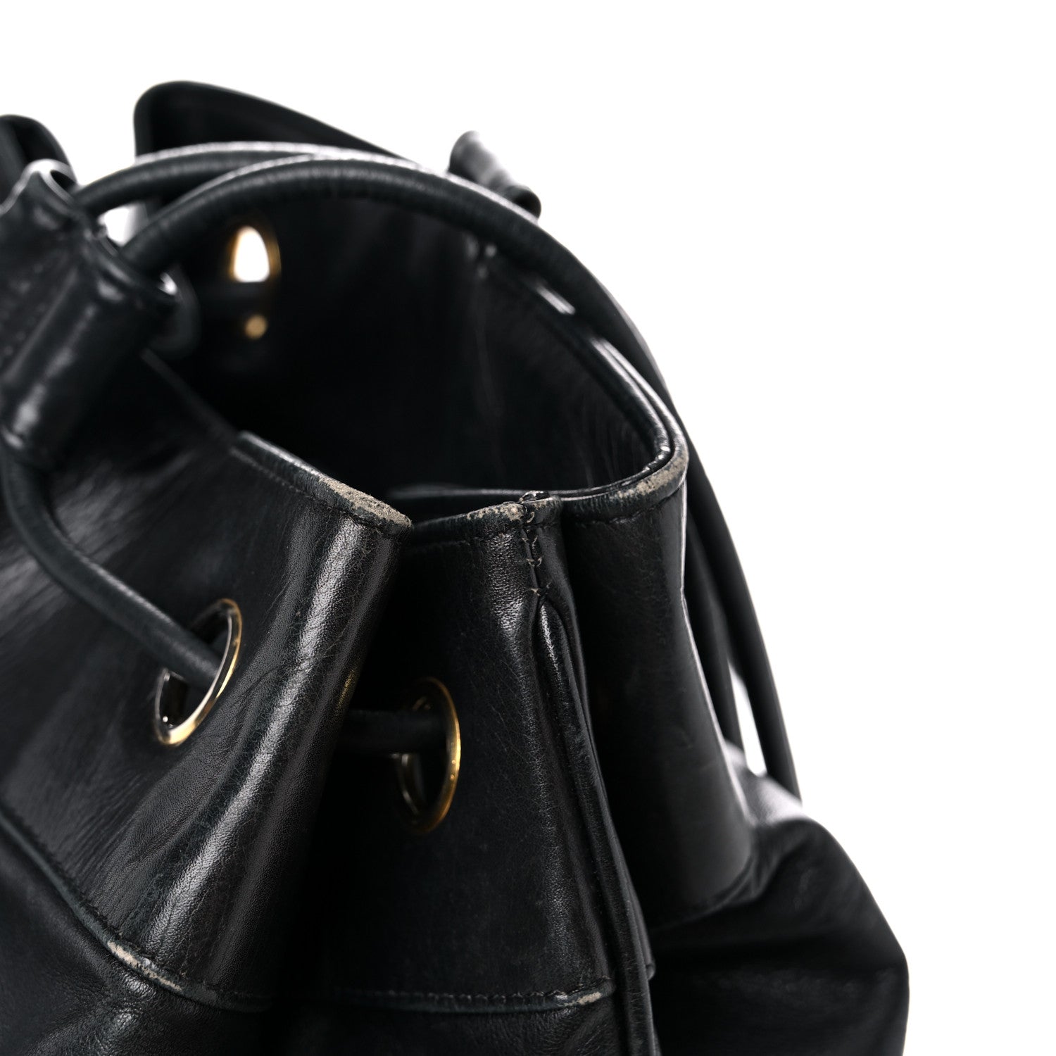 Chanel Lambskin Drawstring Sling Backpack Black 19 of 27