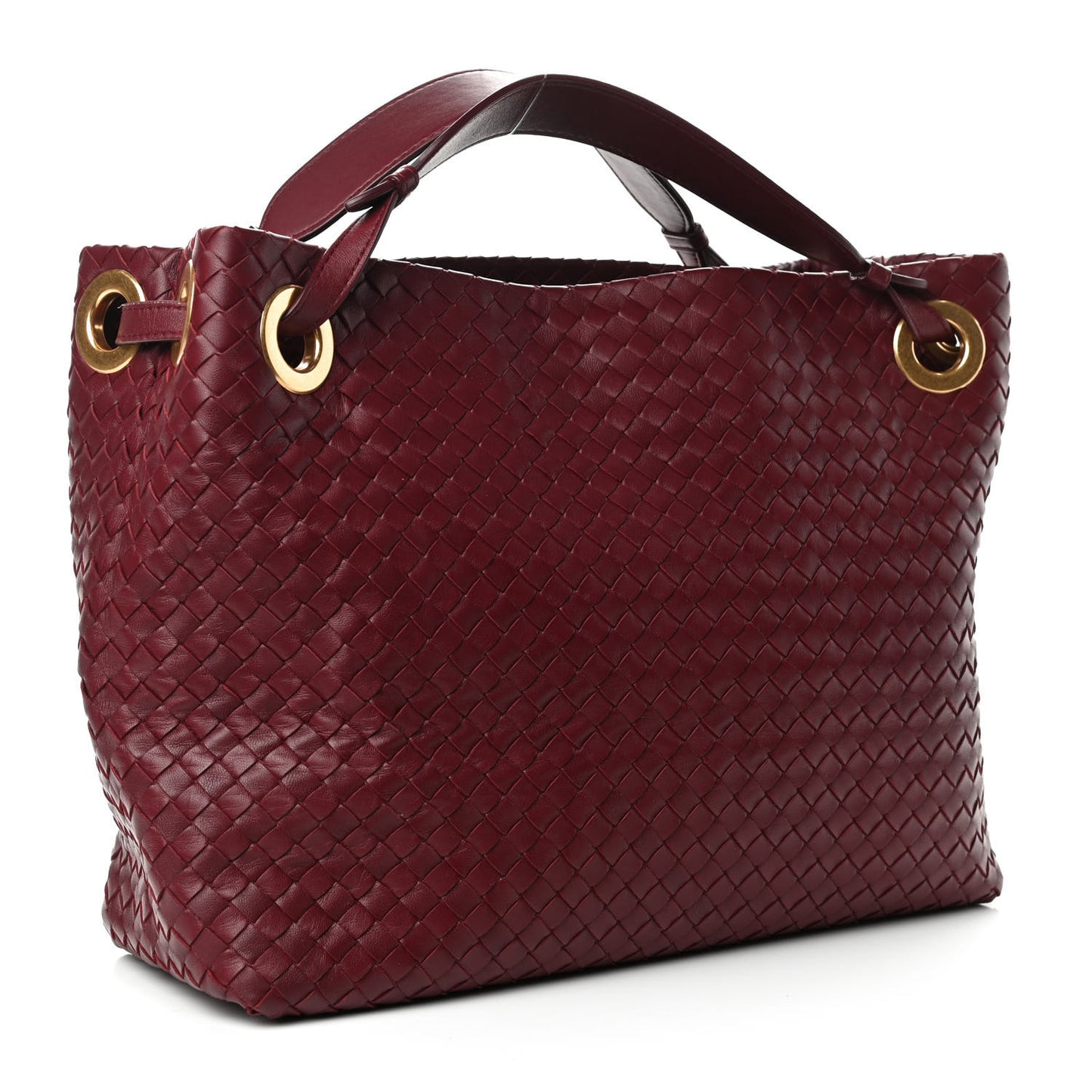 Nappa Intrecciato Medium Garda Bag Dark Red