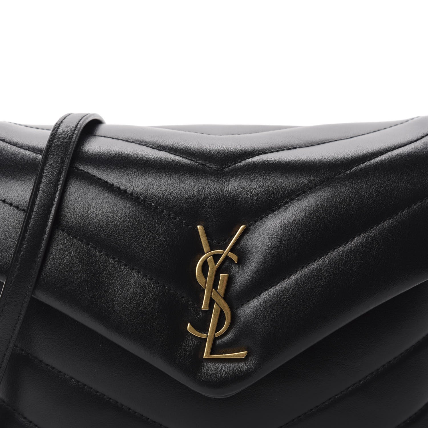 Saint Laurent Calfskin Y Quilted Monogram Toy Loulou Crossbody Bag Black 11 of 12