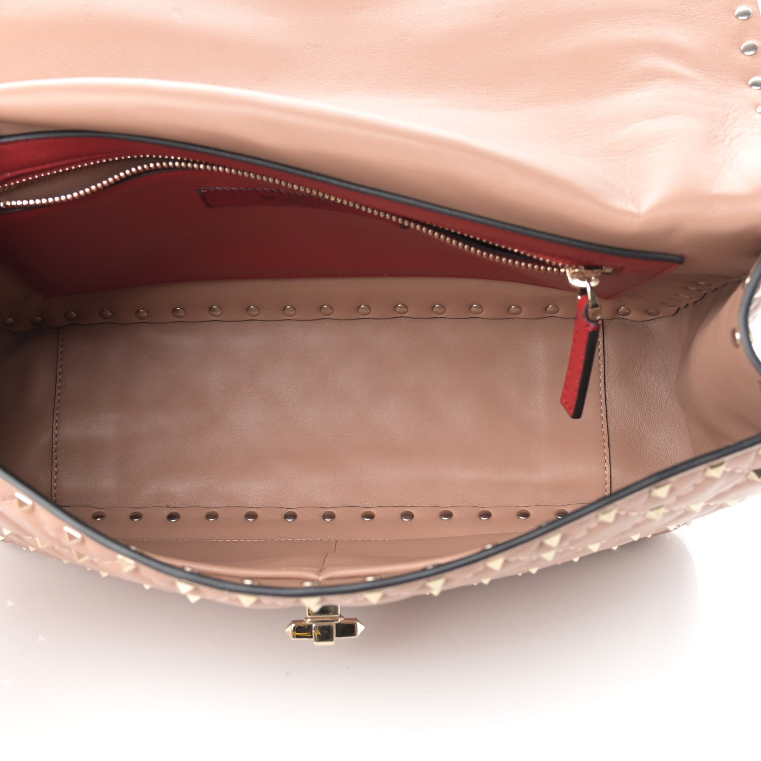 Valentino Garavani Nappa Large Rockstud Spike Shoulder Bag Soft Noisette 5 of 13