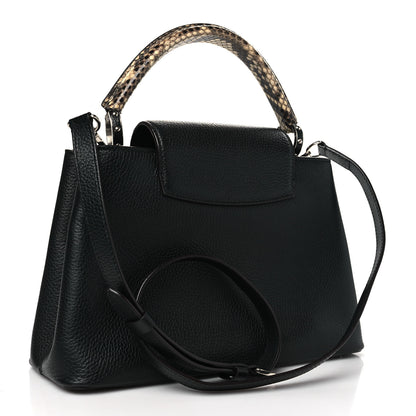 Louis Vuitton Taurillon Snakeskin Capucines PM Black 3 of 9