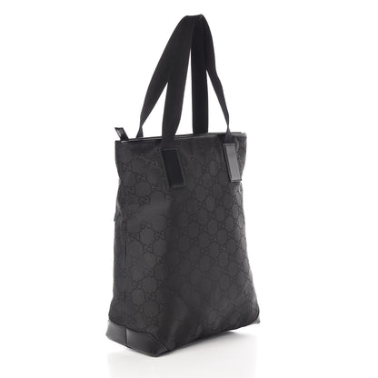 Gucci Nylon Calfskin Monogram Tall Tote Black 3 of 9