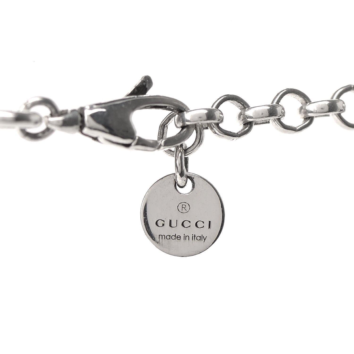 Gucci Sterling Silver Interlocking Circle GG Pendant Necklace 5 of 8