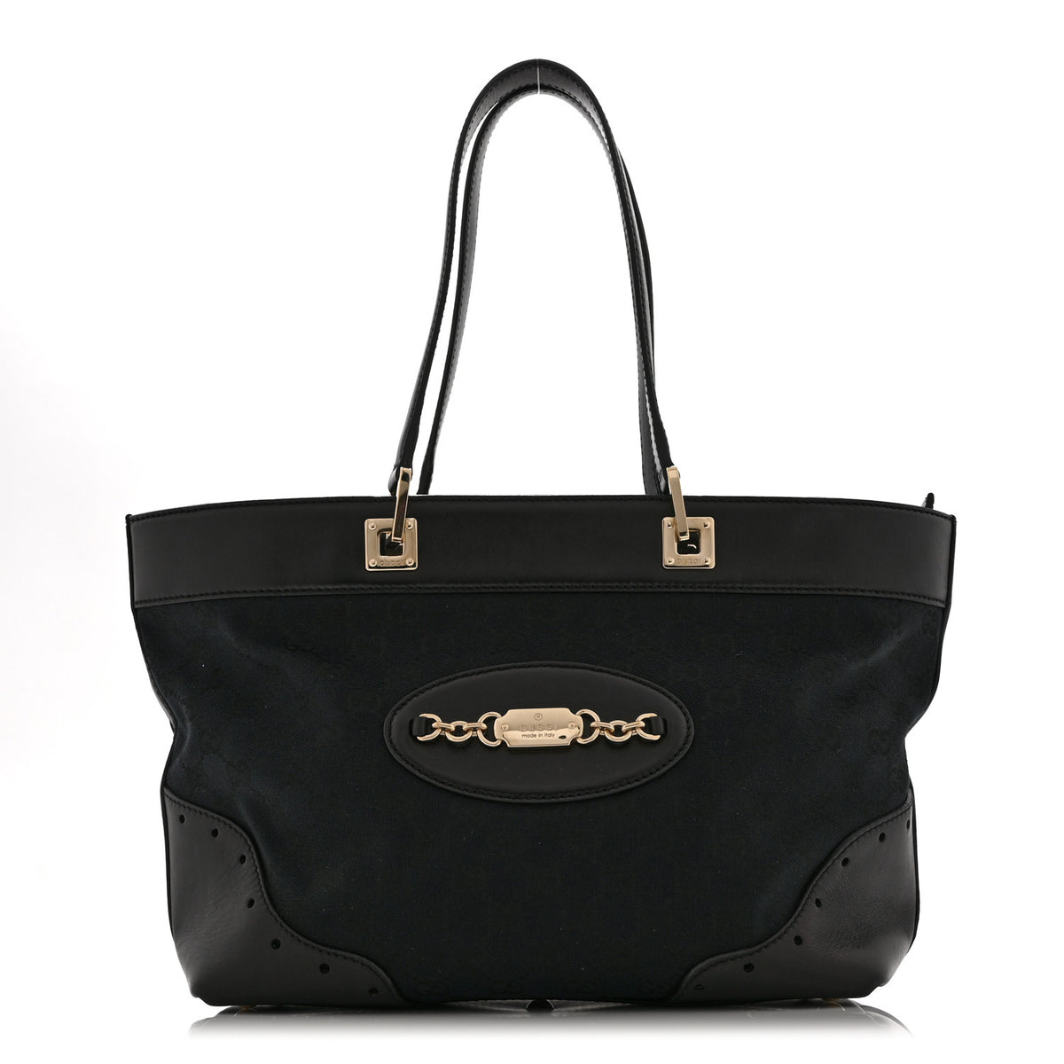 Gucci Monogram Large Punch Tote Black 1 of 10