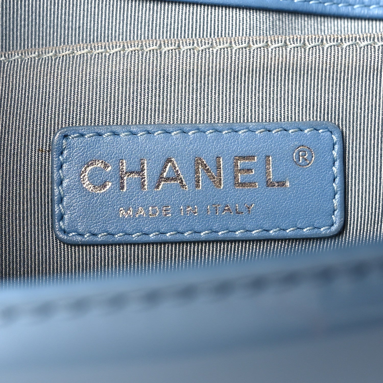 Chanel Patent Calfskin Medium Plexiglass Boy Flap Light Blue 6 of 10