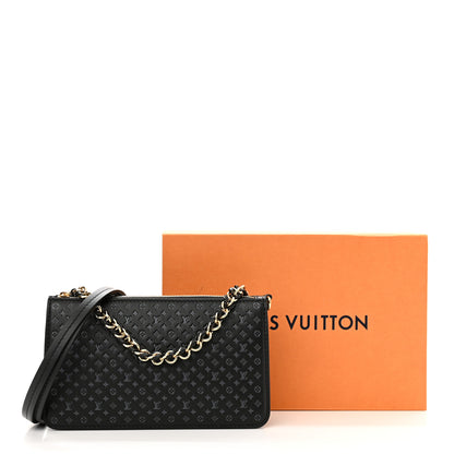 Louis Vuitton Calfskin Nanogram Embossed Lexington Pouch Black 10 of 10