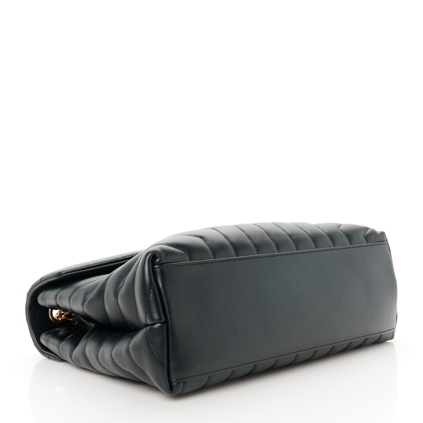 Calfskin Y Quilted Monogram Medium Loulou Chain Satchel Black