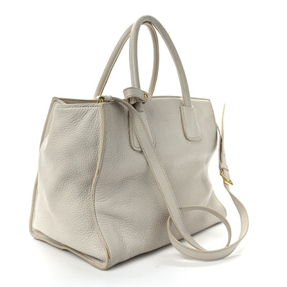 Prada Vitello Daino Front Pocket Tote Talco 3 of 10