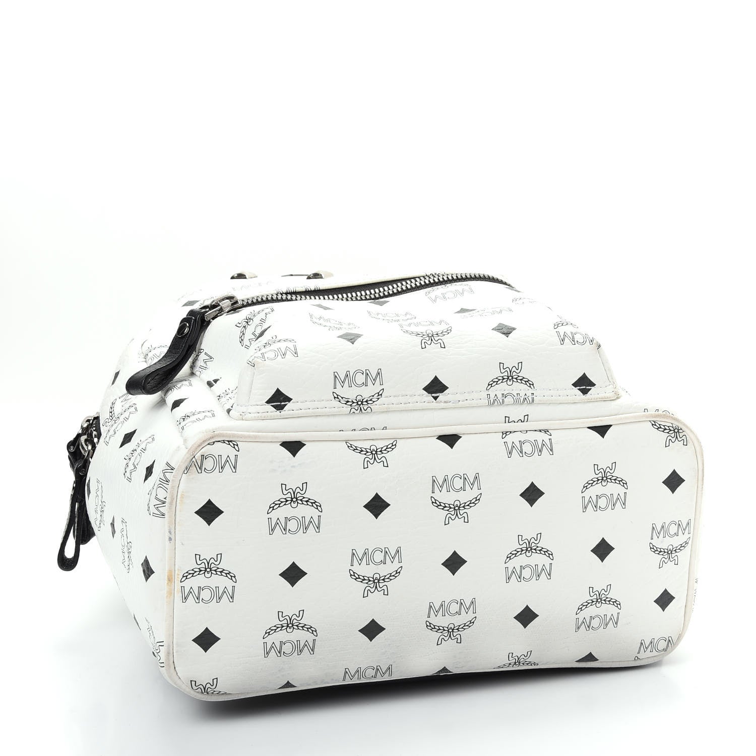 MCM Visetos Small Sprinkle Stud Stark Backpack White 4 of 9
