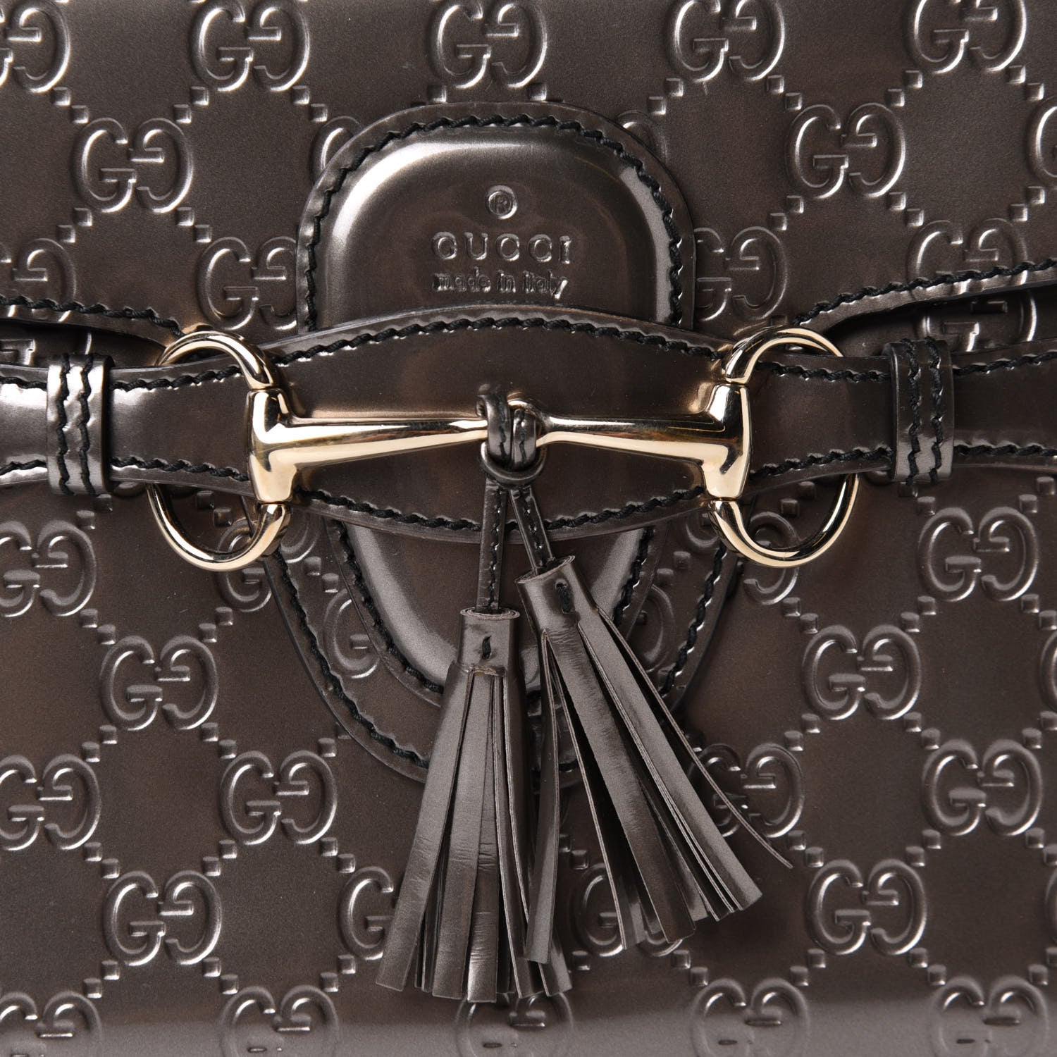 Gucci Shine Guccissima Medium Emily Chain Shoulder Bag Sasso 8 of 10
