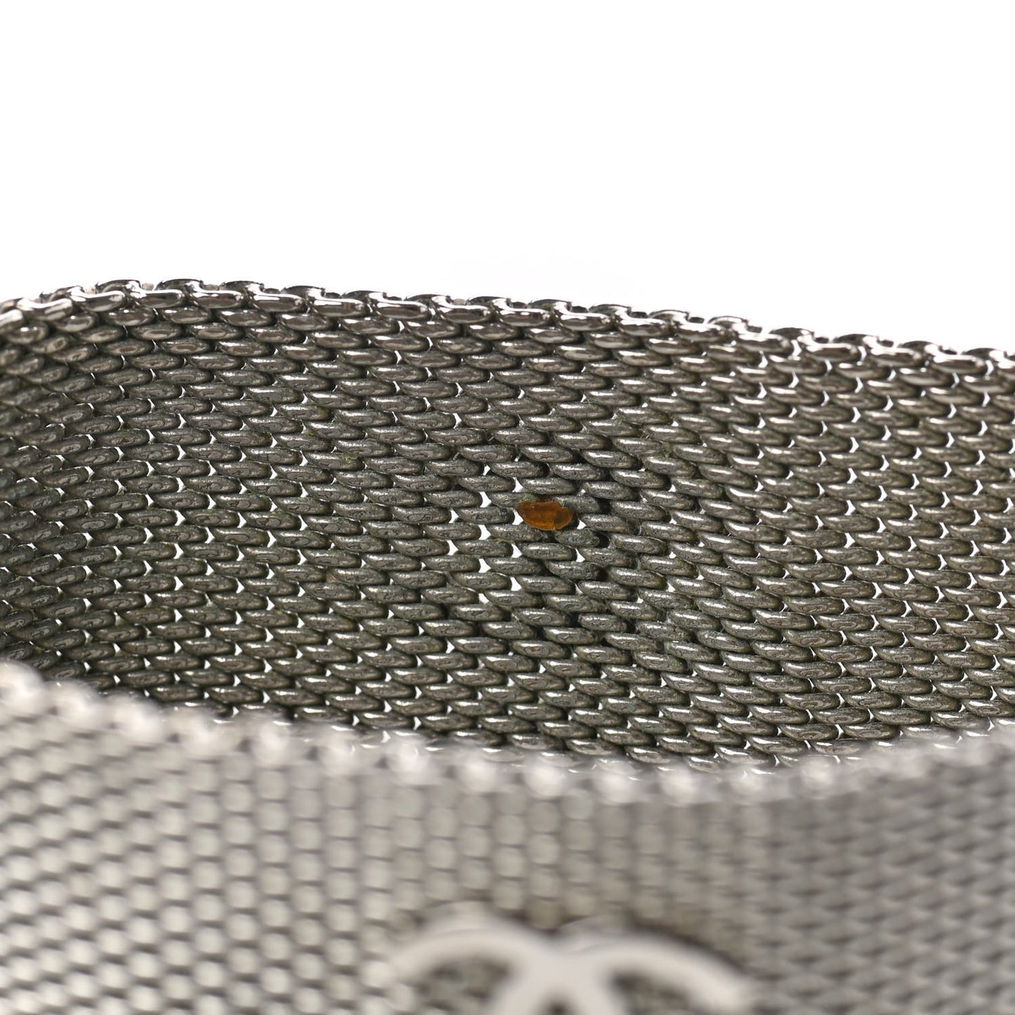 Metal Mesh CC Bracelet Silver