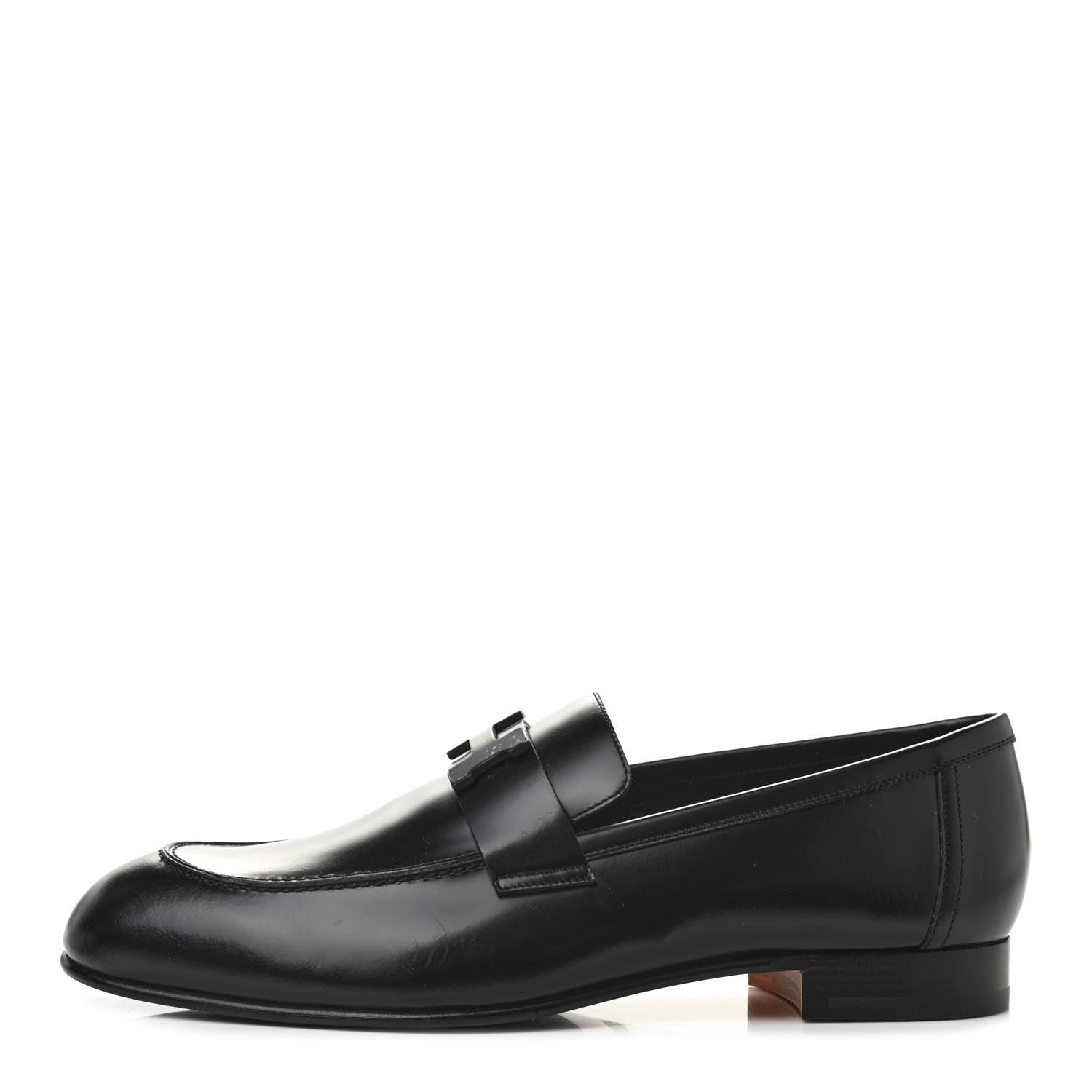 Hermes Goatskin Mens Paris Loafers 42.5 Black 1 of 11