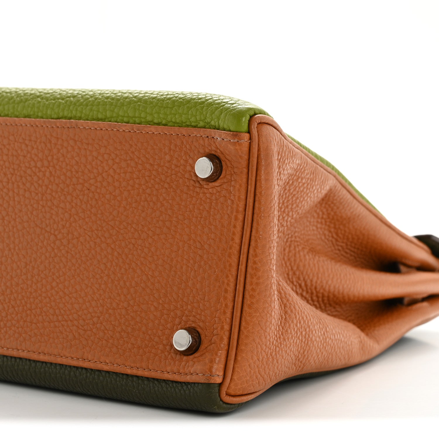 Hermes Fjord Togo Tri-Color Kelly Retourne 32 Vert Anis Gold Vert