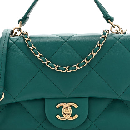 Chanel Lambskin Quilted Small Easy Carry Flap Green 8 of 10