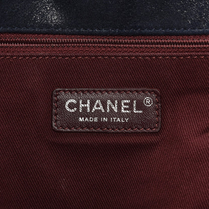 Chanel Iridescent Calfskin Large Gentle Boy Flap Navy Blue 6 of 8