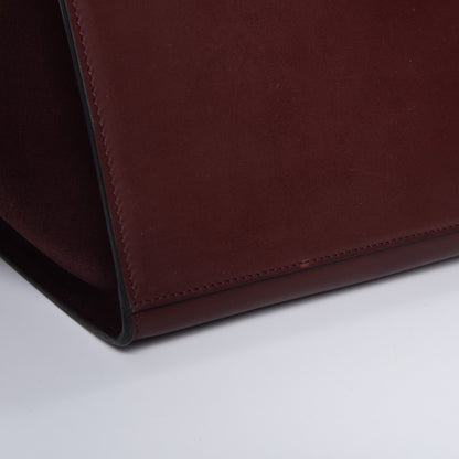 Celine Smooth Calfskin Suede Medium Trapeze Burgundy 9 of 12