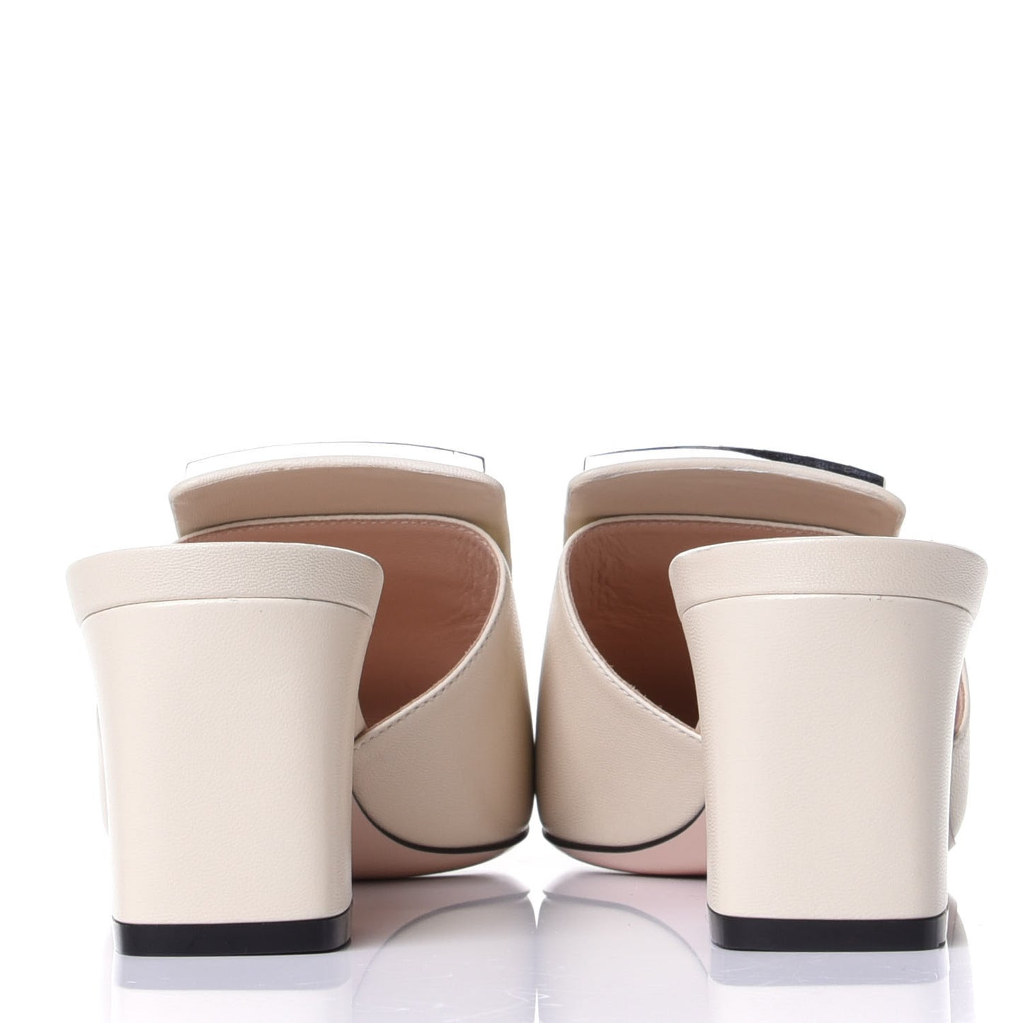 Malaga Kid Crystal Square G Madelyn Mules 39.5 Vintage White