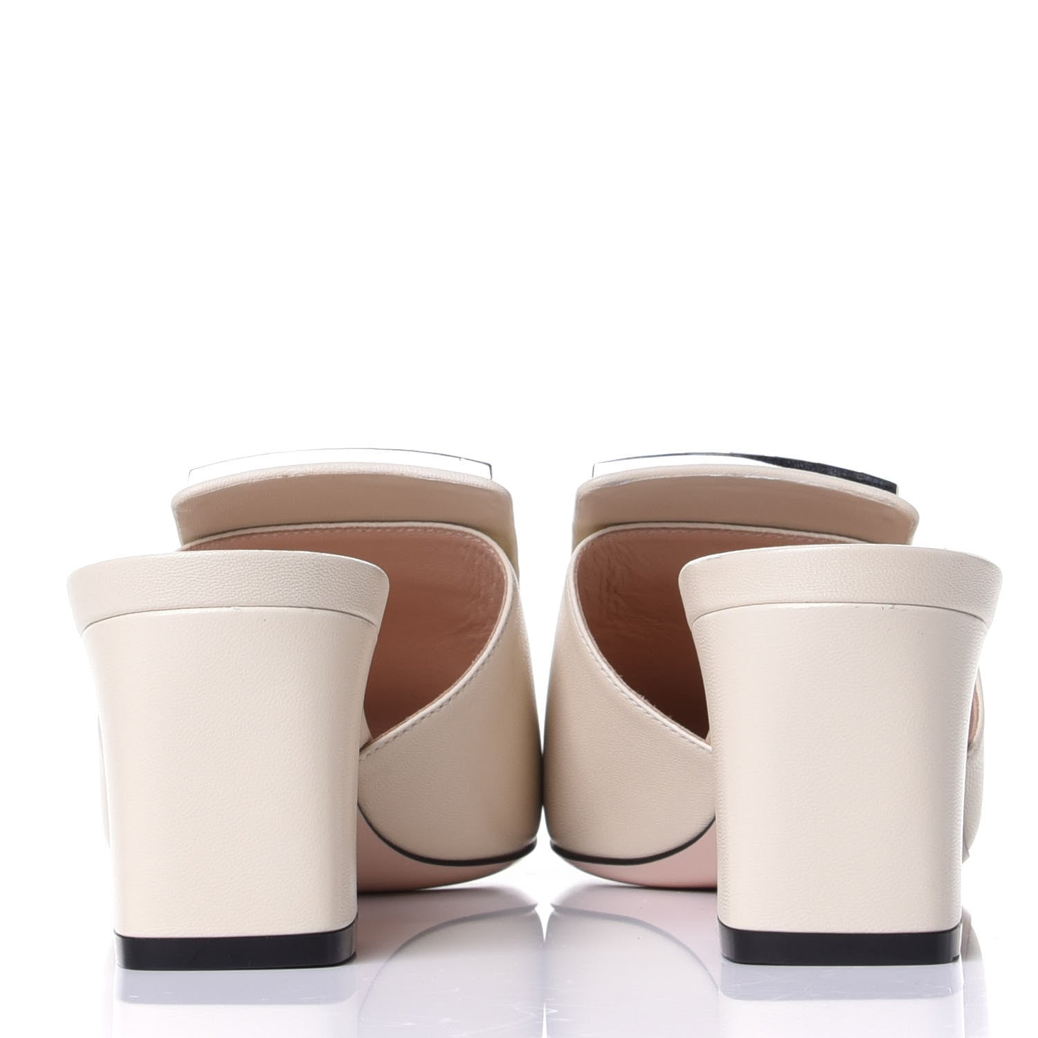 Gucci Malaga Kid Crystal Square G Madelyn Mules 39.5 Vintage White 5 of 10