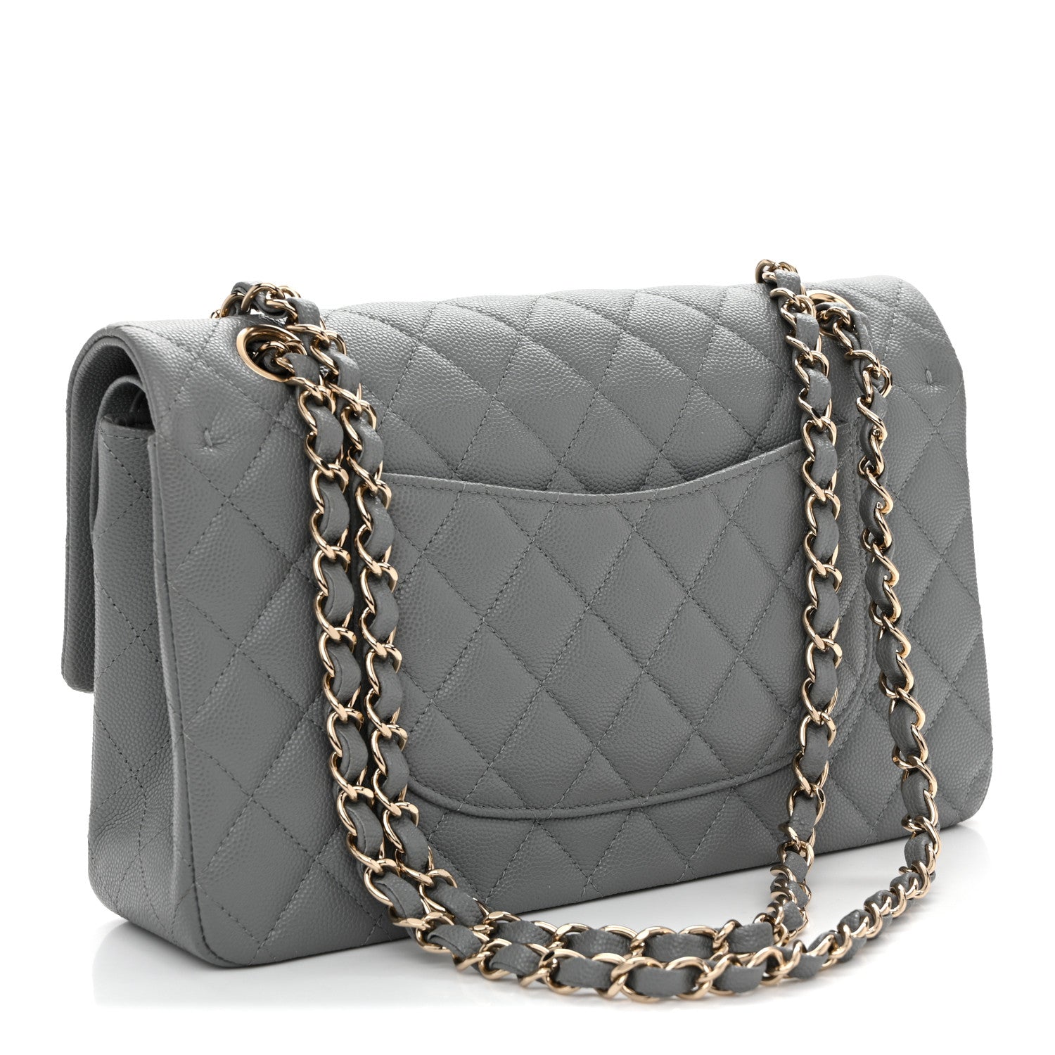 Chanel Caviar Quilted Medium Double Flap Grey 3 of 14