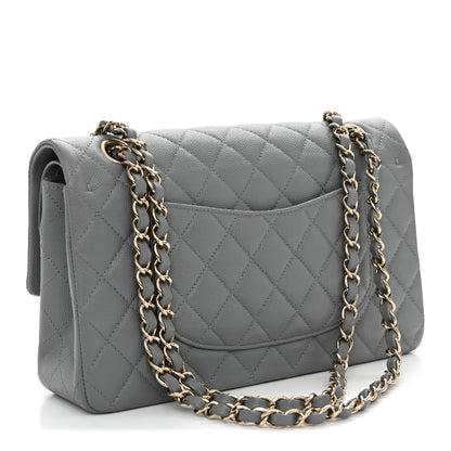 Chanel Caviar Quilted Medium Double Flap Grey 3 of 14