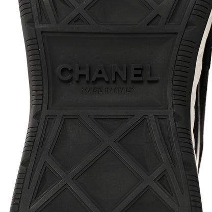 Chanel Suede Calfskin Nylon Grosgrain CC Sneakers 37.5 Black 8 of 9