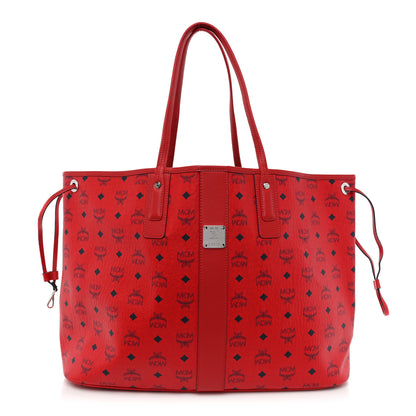 MCM Visetos Large Liz Reversible Shopper Tote Ruby Red 1 of 15
