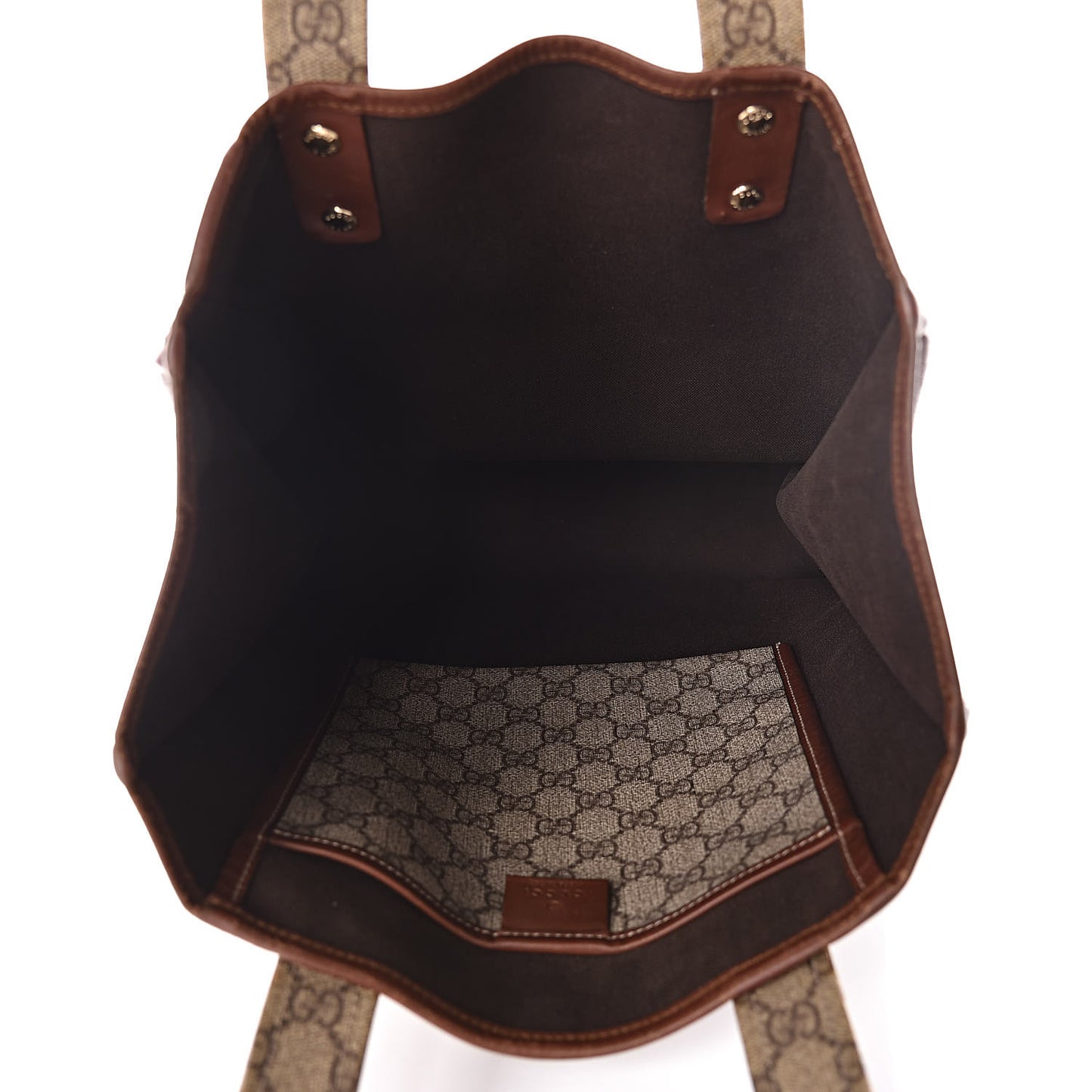 GG Plus Monogram Small Signature Web Loop Vertical Tote Light Brown