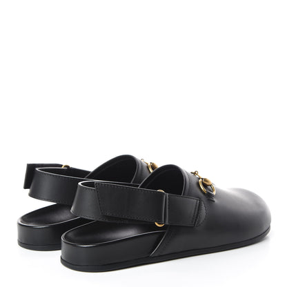 Gucci Calfskin Mens Horsebit River Slingback Slippers 7 Black 4 of 10