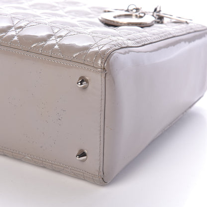 Christian Dior Pearlized Patent Cannage Medium Lady Dior Grey 9 of 9