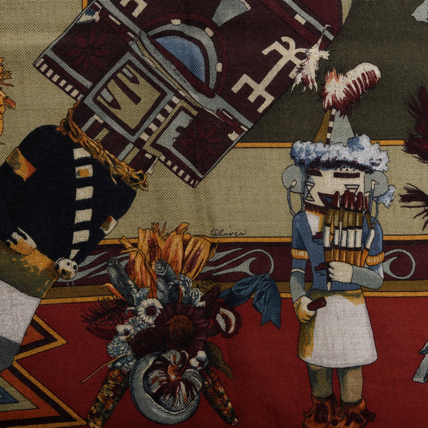 Cashmere Silk Kachinas Scarf 90