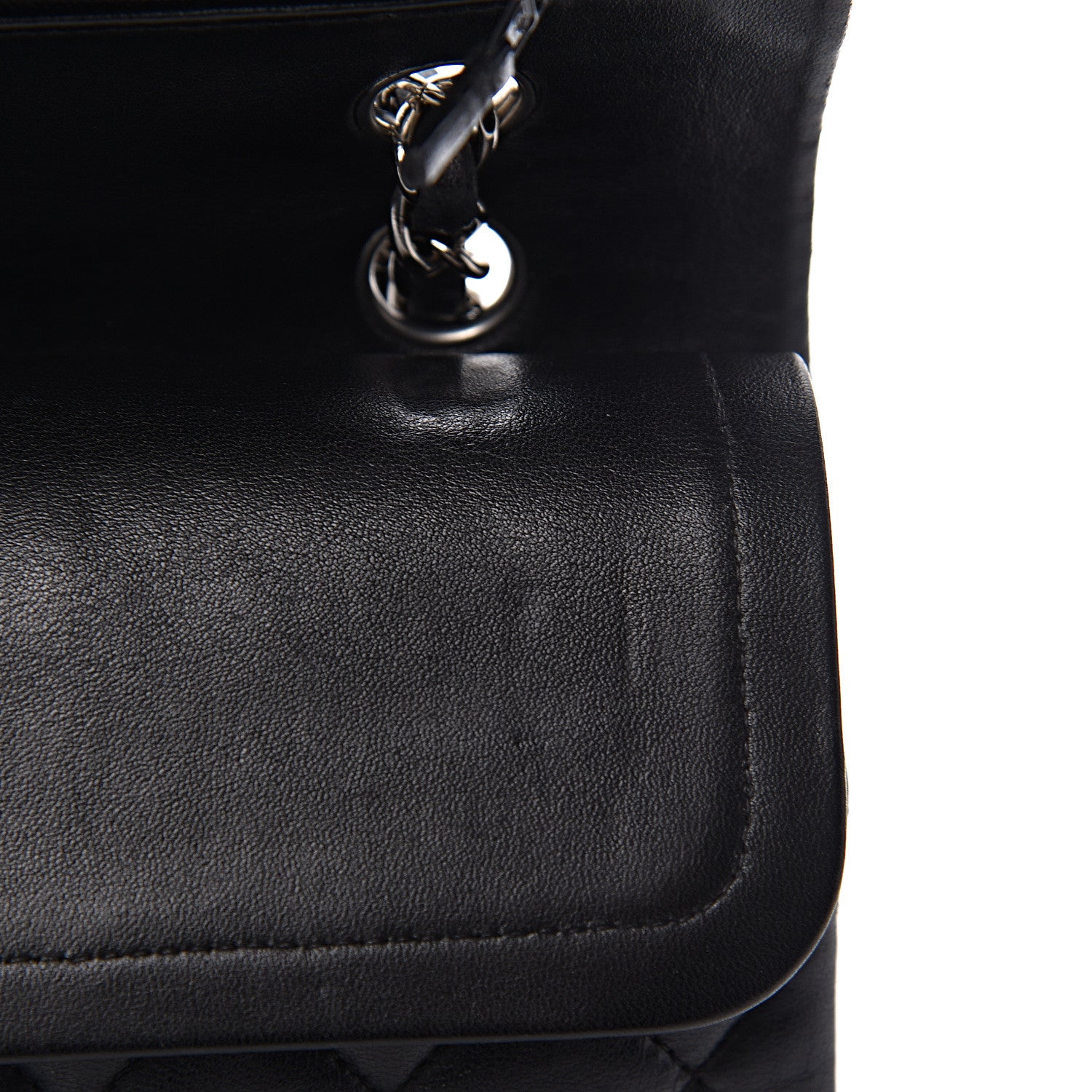 Chanel Lambskin Quilted Medium Double Flap Black 13 of 18